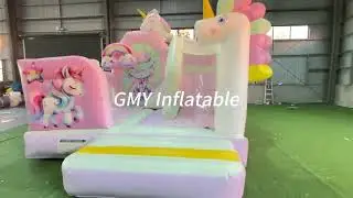 Outdoor Indoor Kids Inflatable Princess Unicorn Bounce House With Slide GMY Inflatables