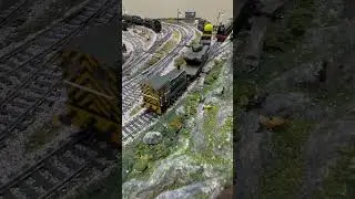 Passing over a Peco 3 way point, Class 03, 03144 military manoeuvres train.