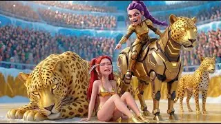 Mira and Rumi are champions in leopard print racing. KPOP Demon Hunters