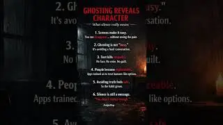 Why Ghosting Someone Says More About YOU|#darkfacts #darkfactdrop #psychologicalfacts