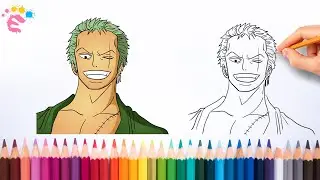 [Step by step drawings] How to draw Zoro - Zoro face drawing