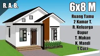Desain Rumah Minimalis Sederhana 6x8 Meter 2 Kamar Tidur