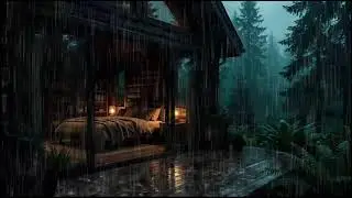 Night Rain in a Cozy Forest Cabin | Soothing Sleep Atmosphere with Deep Rain Sounds