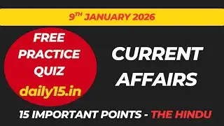 current affairs 15 important points from 9th jan 2026