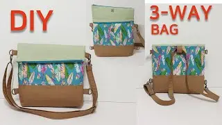 DIY Foldover 3-way bag/Foldover  bag tutorial/백팩&크로스바디백/가방만들기[jsdaily]
