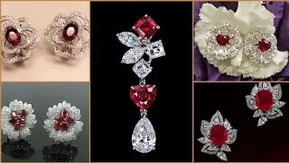 Best Ever Daily Wear Light Weight Diamond With Ruby Earrings/Stud Designs 2022 Collection