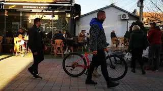 North Macedonia, Prilep City, Market Walk on Christmas Eve