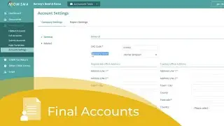 Final accounts and corporation tax settings page update