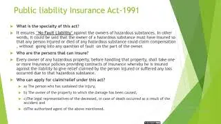 Public liability Insurance Act-1991