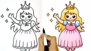 Draw a Cute Princess in 5 Minutes | Beginner Drawing Tutorial