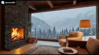 Cozy Fireplace Ambience with Heavy Snowfall | Relaxing Winter Cabin (Yoğun Kar Yağışı, Sıcak Ş&ouml;mine)