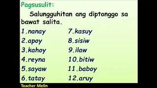 DIPTONGGO (pagsusulit)