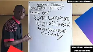 BINOMIAL THEOREM (COMBINATION METHOD). #combination #excellentlinkacademy