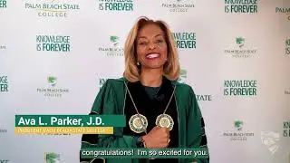 PBSC President Ava L. Parker congratulates Fall 2024 grads