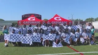Jaguars donate football equipment to Terry Parker High School months after gear was stolen