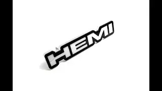 Car grill emblem with logo Hemi