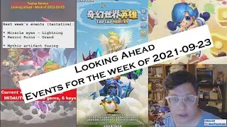 Taptap Heroes - Looking Ahead, Events for the week of 2021-09-23