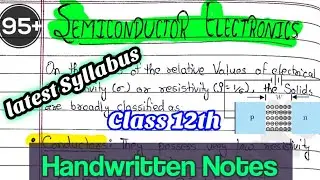 | semiconductor electronics | Class 12th | Physics chapter 14 | Handwritten NOTES @Edustudy_point