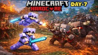Minecraft -Pillagers Raid in Villagers Duo Hardcore Series Day-7