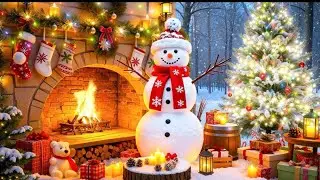 The Coziest Christmas 🎄 Warm Fireplace, Snow, & Vintage Holiday Classics