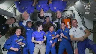 Посмотрите церемонию приветствия экипажа SpaceX Crew-5 на борту Международной космической станции