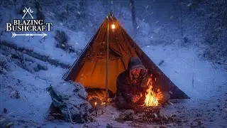 Snowy Bushcraft Camp / Lavvu Half Shelter