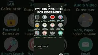 Top 12 python projects for beginners #python #coding #shorts + tech