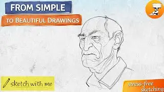 Как нарисовать старика с помощью простых геометрических фигур &mdash; простой урок для начинающих ✏️👴
