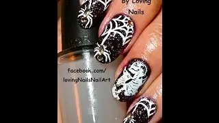HD Halloween Nail Art Tutorial with Bunny Nails Stamping Plate HD-C & Mundo de Unas Stamping Polish