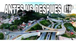 Antes y Después - Puente a Desnivel salida a Valle de Angeles, Rotonda San Miguel