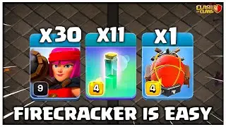 Most Easy Rc Charge + Firecracker | TH14 Attack Strategy (Clash of Clans)
