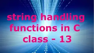 string handling functions in c