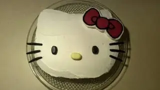 How to Make a Hello Kitty Birthday Cake Decorating Tutorial Part 2- No Shaped Pan Needed