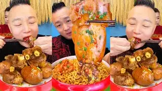 ASMR MUKBANG|Braised pork elbow | pork skin roll |자이언트 돼지고기 너클|Mukbang|먹방