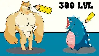 Draw Missing Part: Buff Doge vs. Godzilla (Levels 201-300 passed)