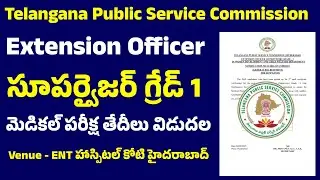 👌TGPSC Extension Officer Grade -1  Supervisor Medical Examination Schedule for Pwd Candidates 2025