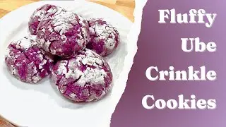 Fluffy Ube Crinkle Cookies