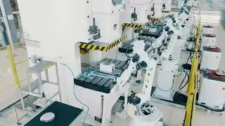 Stamping Robot Automation Line with 4 Units of Presses Full Automation Stamping Solution