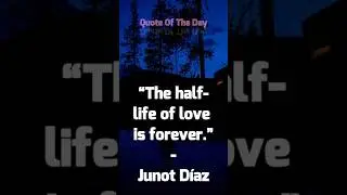 &ldquo;The half-life of love is forever.&rdquo;- Junot D&iacute;az #quotes #love #wiseadvise #wisetalks