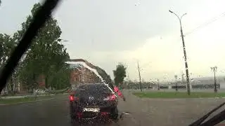 20 минут ливня в Воткинске и потоп на ул. Мира. 10.06.2019