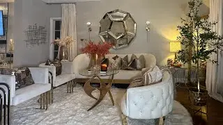 FALL  2024 DECORATE WITH ME  🍂 Glam and Cozy Living  Room Decorating Idea For Fall