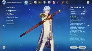 Ayato Elemental Skill Damage Test R1 Black Sword