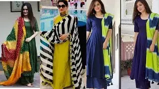 Most Demanding And Latest Plain Suit Designs with Contrast Dupatta 2020