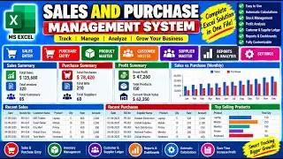 Sales and Purchase management system in Excel |sales and purchase excel |purchase and sale register