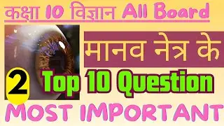 Human Eye Class 10 Science Important Questions | UP Board, Bihar Board, MP Board