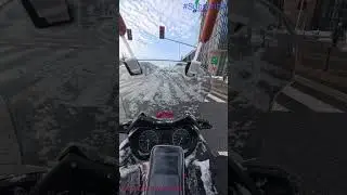 Brake carefully and Ride safe on Ice!!!#poland #courierlife #warszawa #insta360 #motovlog #yamaha