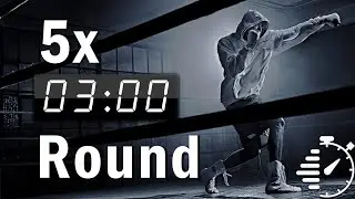 5 Rounds Boxing Timer - 5x 3min Round with 1min break - with bell - no music