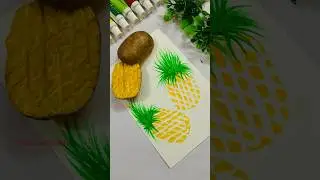 Painting hacks pineapple with potato 🥔🍍👨&zwj;🎨#shorts #art #painting