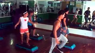 sTep class in Fitness GYM by Marcos Ceuta Ft Nestor, Nohemi & Priscila.