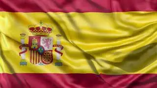 Spain Flag 24 seconds Loop - FREE Full HD Stock Footage - Realistic Spain Flag Wave Animation